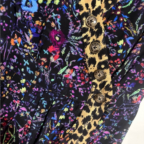 Anthropologie Multicolor Midi Dress with Leopard Accents - Picture 4 of 10